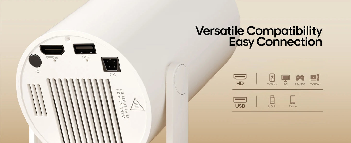 4K Portable Projector – Android 11, 8000 Lumens