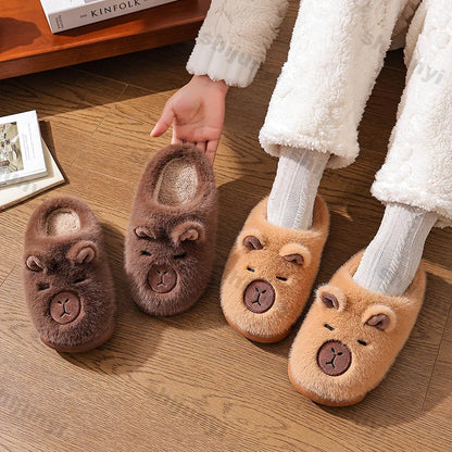 Pantoufles en peluche Capybara – Chaussures en coton confortables