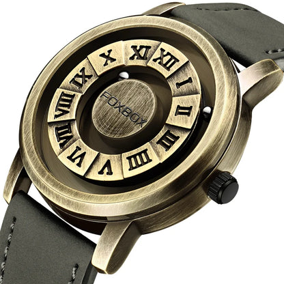 FOXBOX Magnetic Pointer Watch - Creative Scrolling Iron Ball Quartz