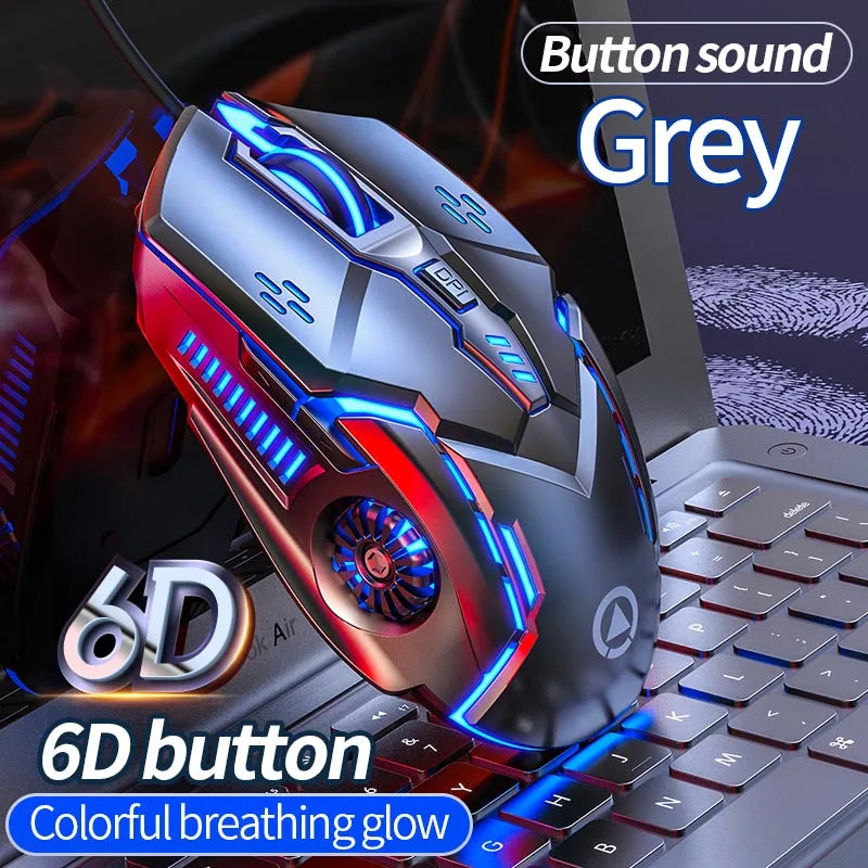 Ergonomic Gaming Mouse – RGB Mute LED Backlit