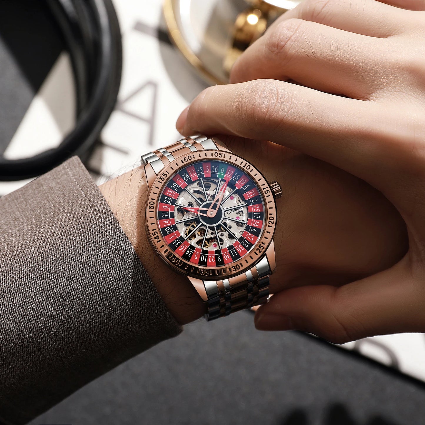 DULUNWE Spinning Roulette Automatic Watch
