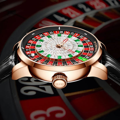 PINDU Luxury NH35A Spinning Roulette Watch - Sapphire Diamond Dial