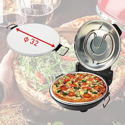 Appareil à pizza électrique 420 °C – 1200 W, plaque en pierre