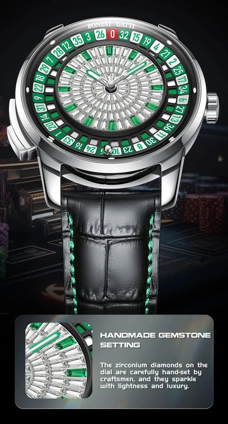 BONEST GATTI Luxury Rotating Roulette Watch