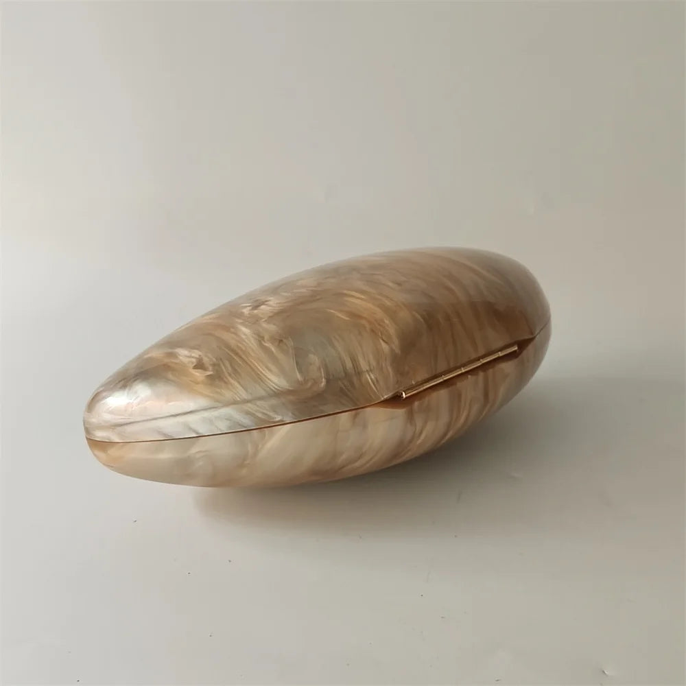 Shell Brand Perlbraune Marmor-Acryl-Box-Clutch, Abendtasche, Hochzeits-Party-Mini-Geldbörse, Abend-Brauthandtasche