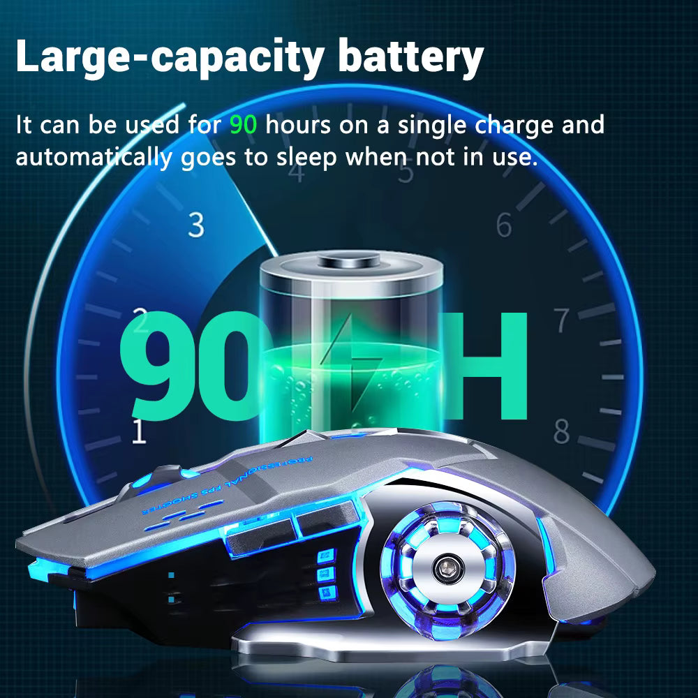 Silent Wireless USB Mechanical Gaming Mouse