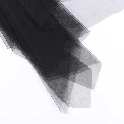 Sexy, hochtaillierter, asymmetrischer Rock aus Netzgarn für Damen – Sommer, neuer europäischer und amerikanischer Gothic-Stil, vielseitiger Freizeitrock