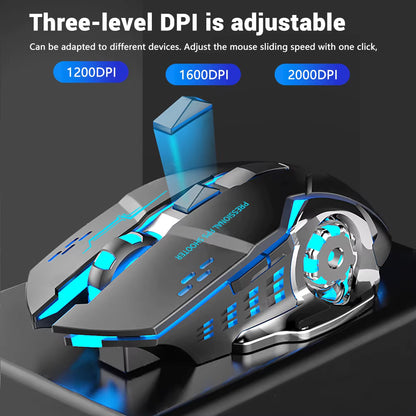 Silent Wireless USB Mechanical Gaming Mouse