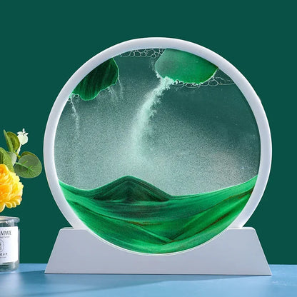 3D Moving Sand Art – Nordic Liquid Hourglass Sandscape Decor