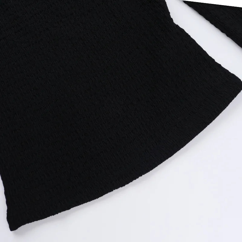 Dark Veil Gothic Fishnet Patchwork Off-Shoulder Halter Top