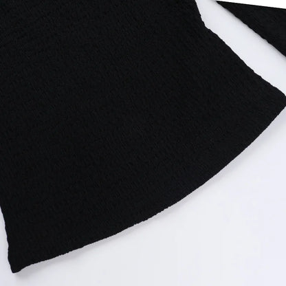 Dark Veil Gothic Fishnet Patchwork Off-Shoulder Halter Top