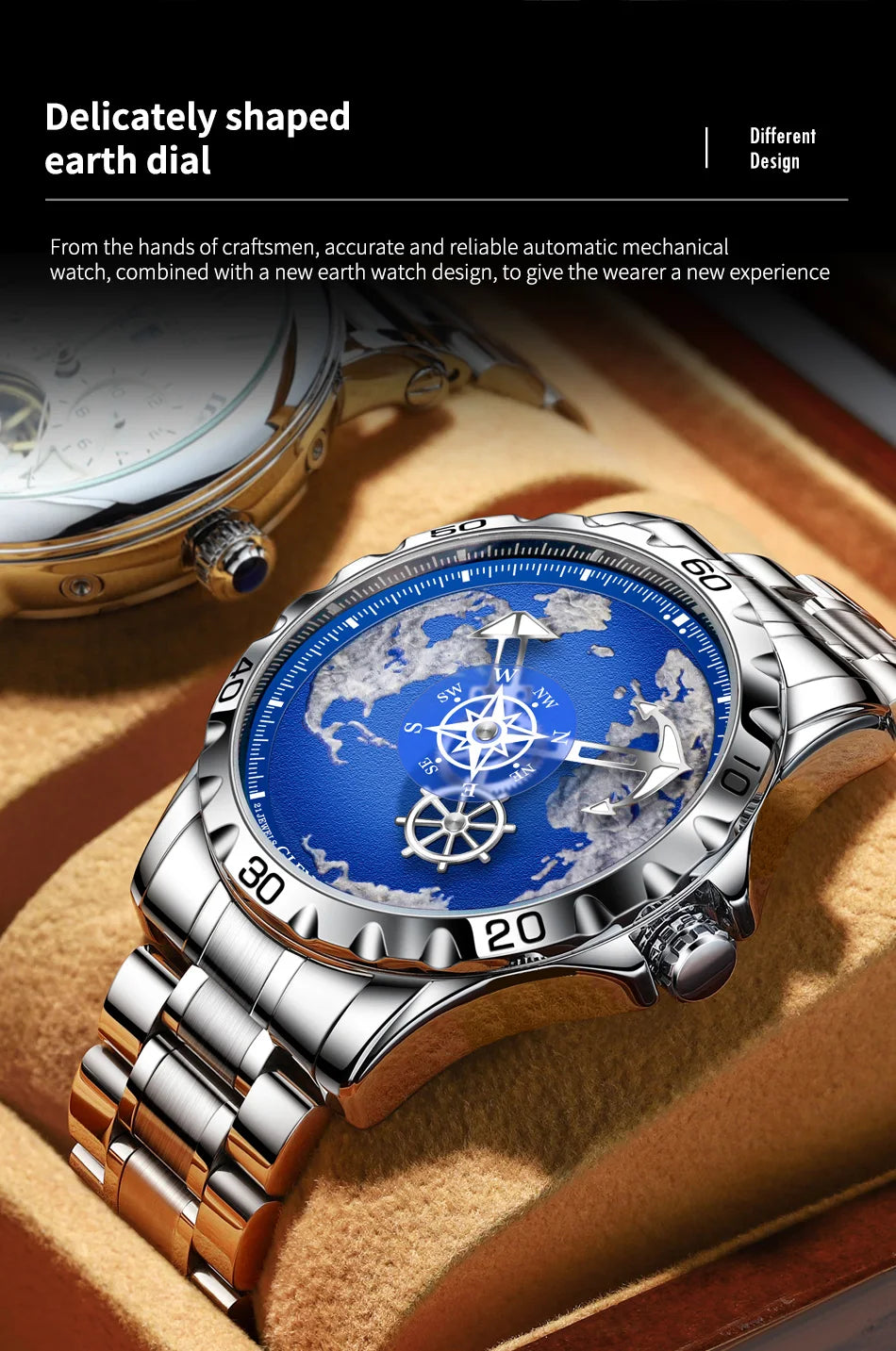 GLENAW Luxury Sport Watch - Stainless Steel Luminous Waterproof