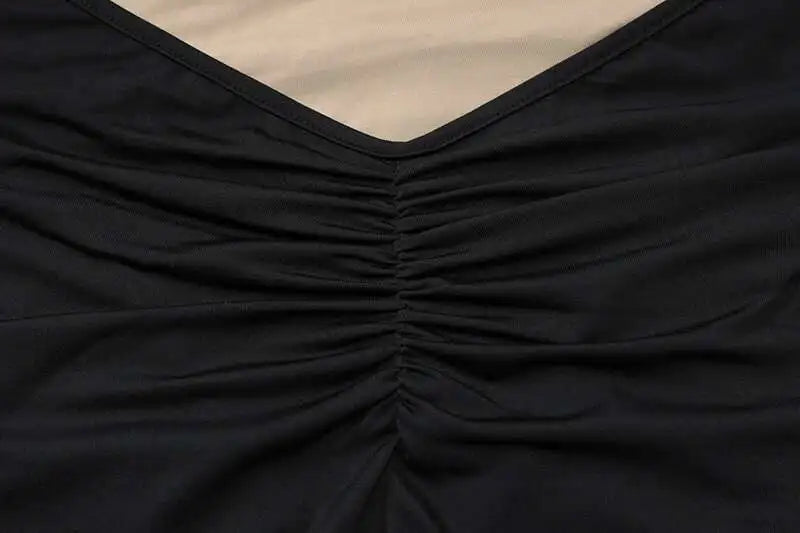 Mozision Schwarzes, schulterfreies, trägerloses, ärmelloses Maxikleid aus Spitze mit Neckholder für Damen – figurbetont, perfekt für Club und Partys