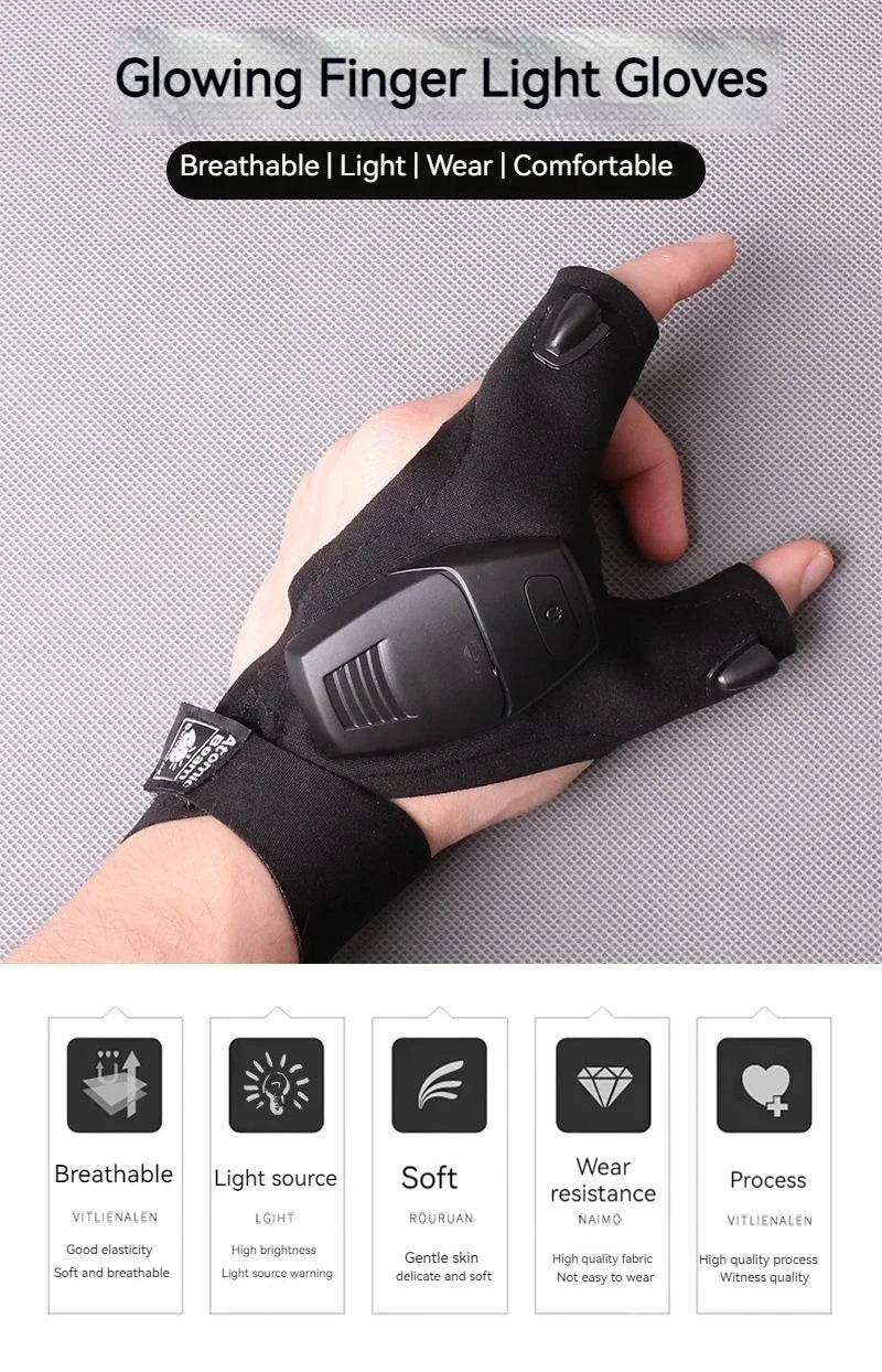 Light-Up Gloves - Breathable Adjustable
