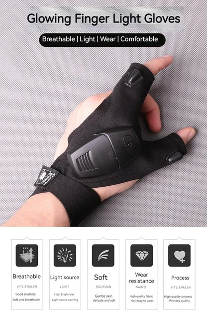 Light-Up Gloves - Breathable Adjustable