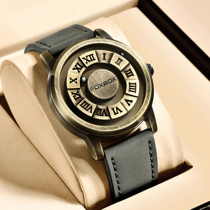 FOXBOX Magnetic Pointer Watch - Creative Scrolling Iron Ball Quartz