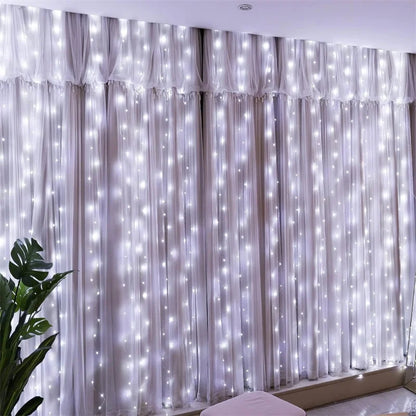 Fairy String Curtain LED Lights – 8 Modes, Remote & USB
