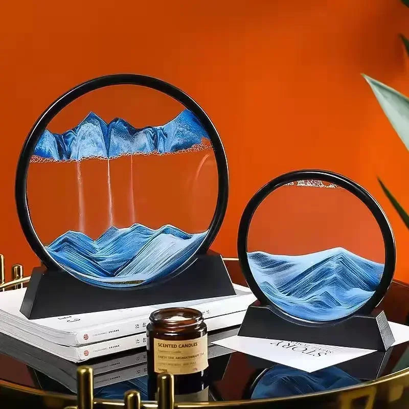 3D Moving Sand Art – Nordic Liquid Hourglass Sandscape Decor