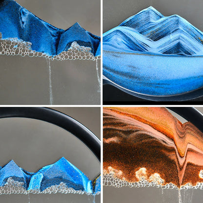 3D Moving Sand Art – Nordic Liquid Hourglass Sandscape Decor