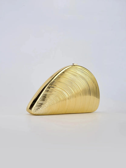 Große Retro-Tasche aus gold-silbernem Metall und Acryl, ideal für festliche Anlässe, Partys, als Umhängetasche oder Crossbody-Tasche.