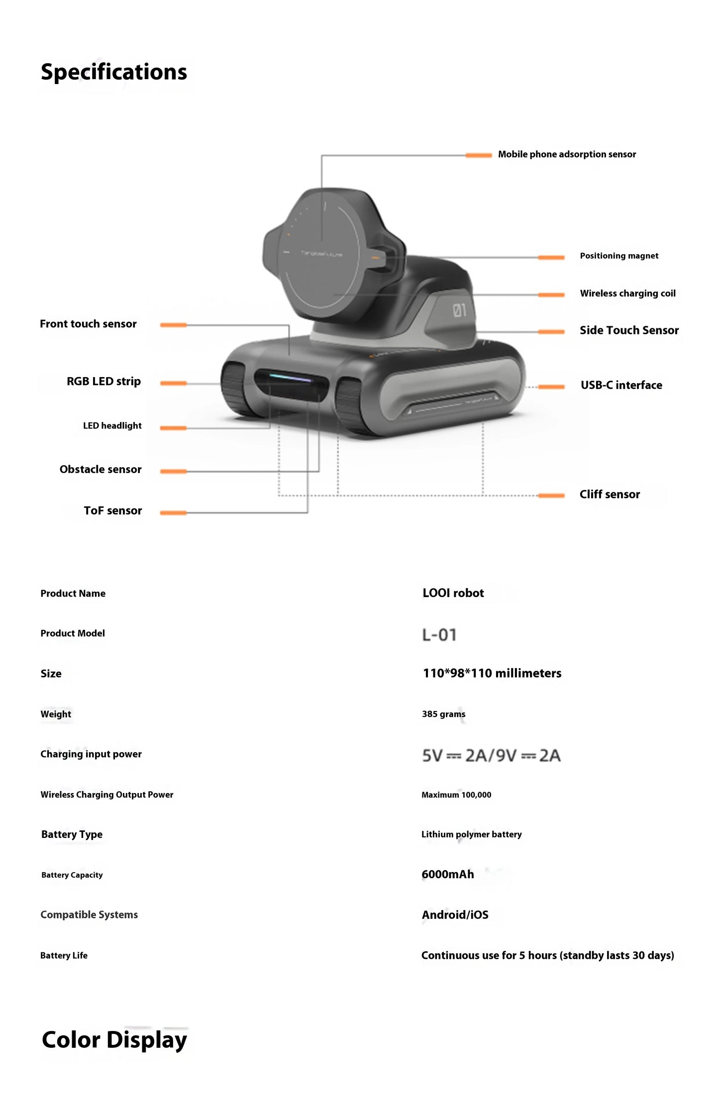 LOOI Smart Pet – Compagnon émotionnel intelligent GPT et DeepSeek AI