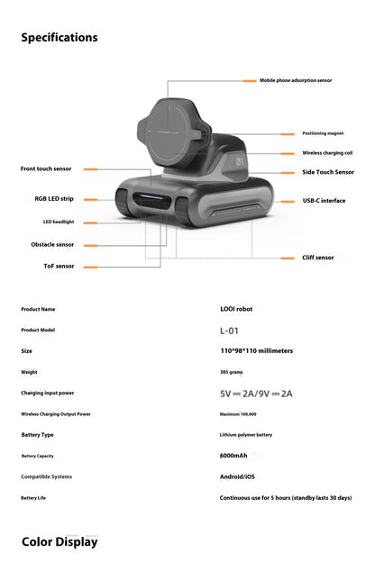 LOOI Smart Pet – Compagnon émotionnel intelligent GPT et DeepSeek AI