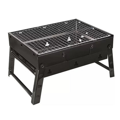 Portable Outdoor Grill – Wood & Charcoal Stainless Steel