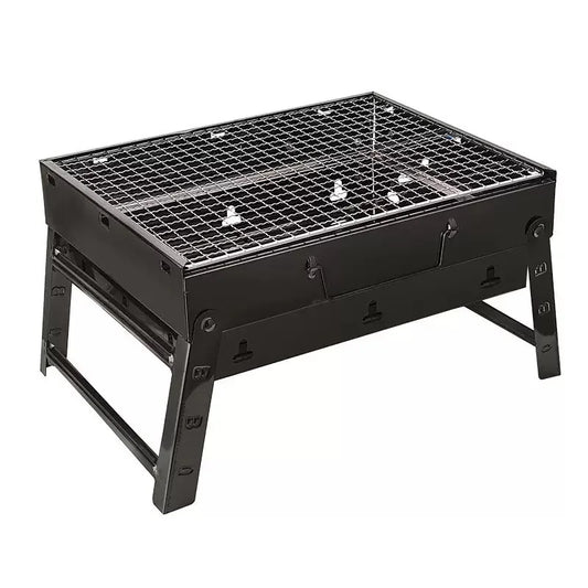 Portable Outdoor Grill – Wood & Charcoal Stainless Steel