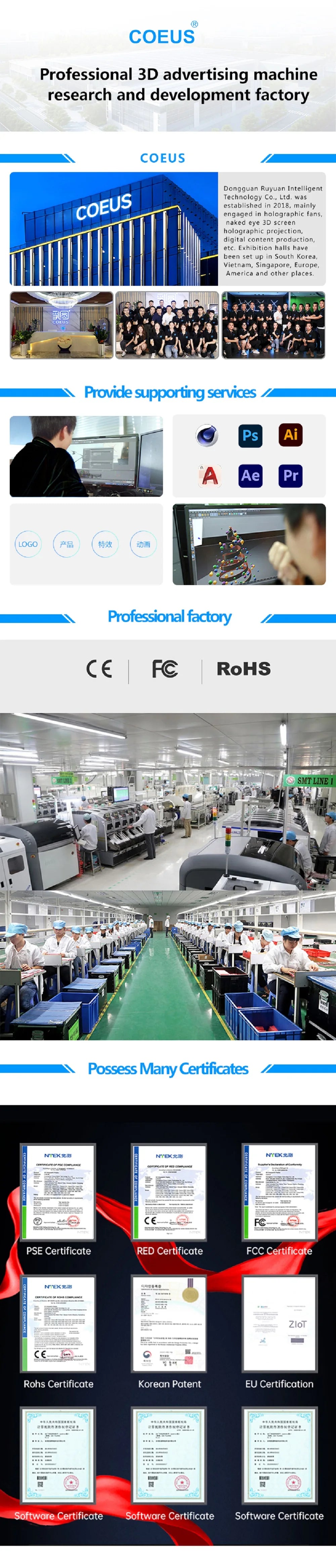 COEUS P65 3D Hologram Fan