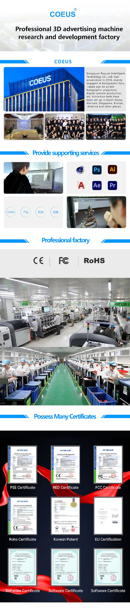 COEUS P65 3D Hologram Fan