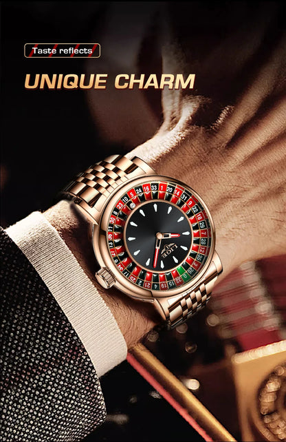 LIGE Luxury Roulette Watch - Creative Game Dial Waterproof Luminous