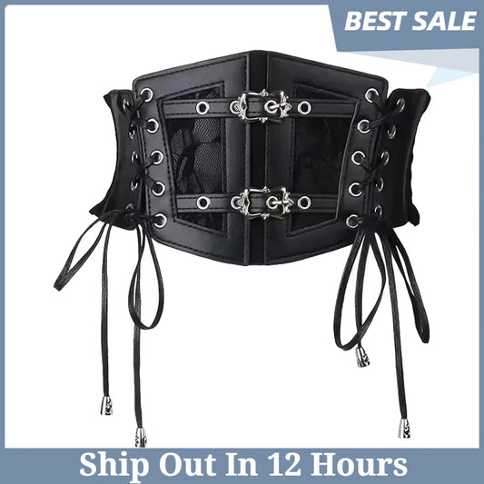 Ladies's Retro Corset Belt Gothic Punk Tie Rope Elastic Lace Dress Corset Belt Solid Color Fashion  Wide Waistband