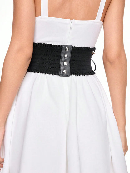 HERSHINE 1 piece women's Y2K black chain waist belt five-pointed star decoration Gothic style street style Halloween cosplay