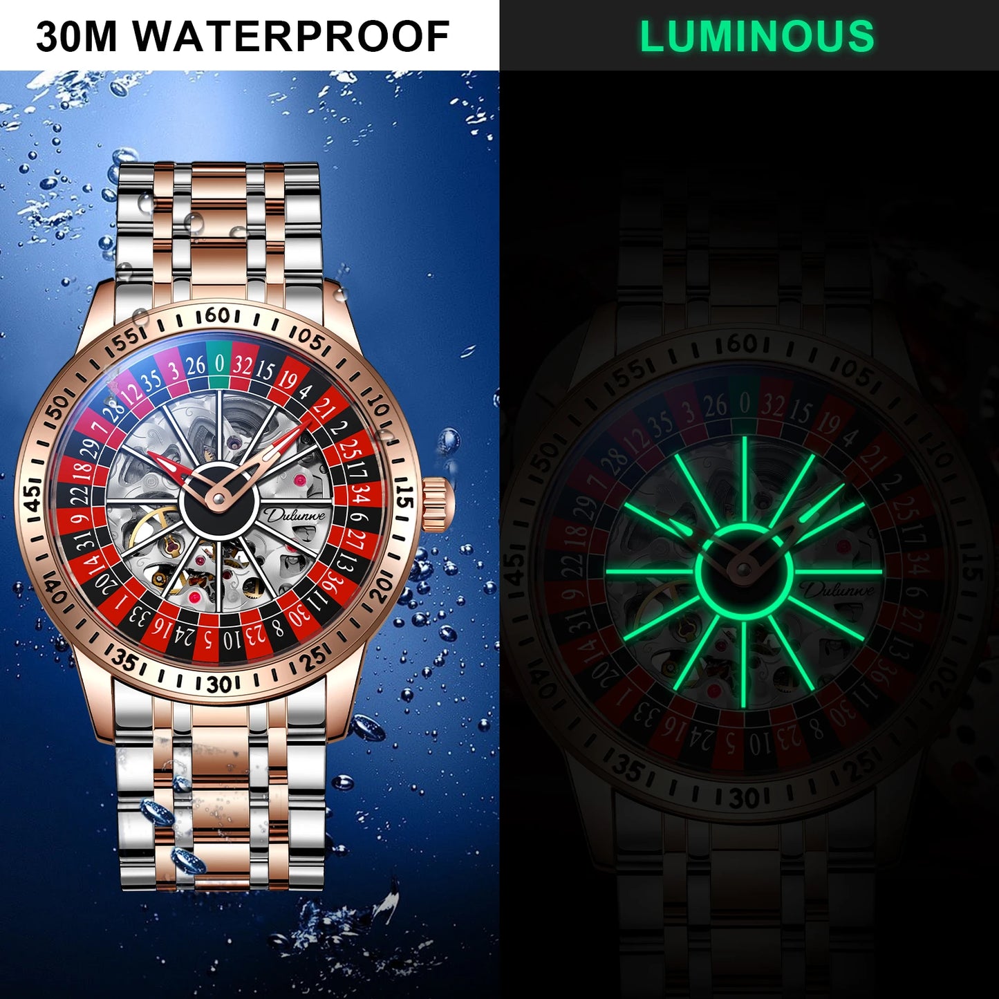DULUNWE Spinning Roulette Automatic Watch