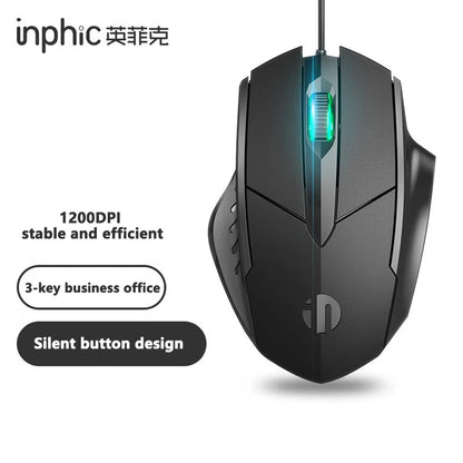 Gaming & Office Mouse – 3200 DPI Silent Click, Macro Programmable