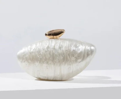 Shell Brand Perlbraune Marmor-Acryl-Box-Clutch, Abendtasche, Hochzeits-Party-Mini-Geldbörse, Abend-Brauthandtasche