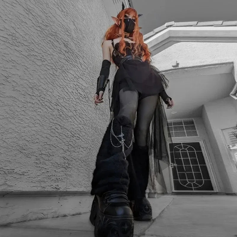 Sexy, hochtaillierter, asymmetrischer Rock aus Netzgarn für Damen – Sommer, neuer europäischer und amerikanischer Gothic-Stil, vielseitiger Freizeitrock