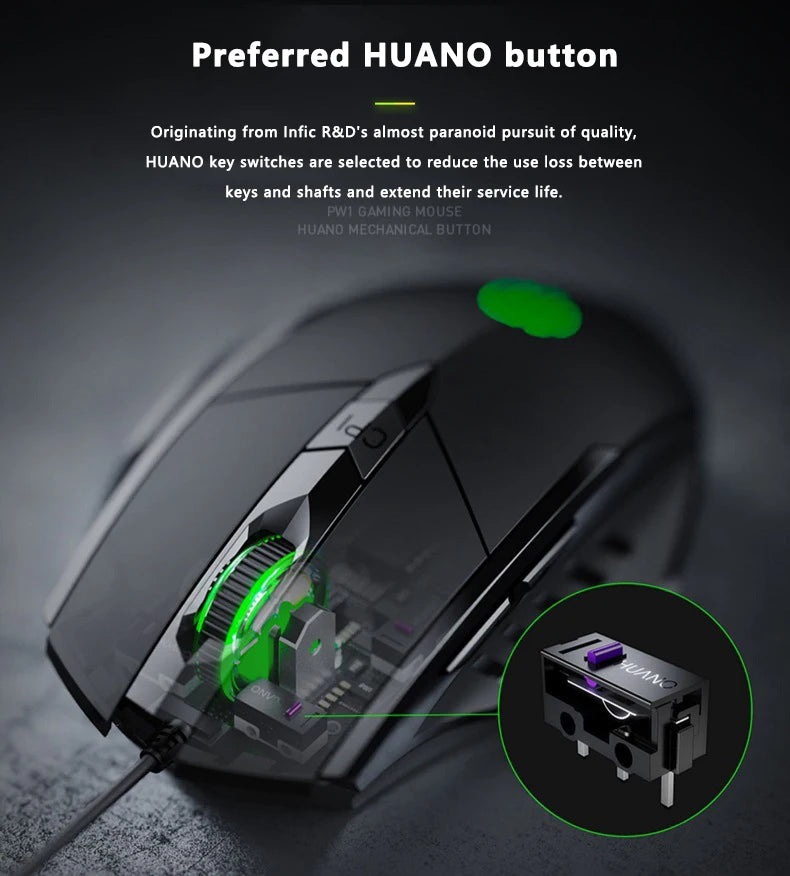 Gaming & Office Mouse – 3200 DPI Silent Click, Macro Programmable