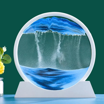 3D Moving Sand Art – Nordic Liquid Hourglass Sandscape Decor