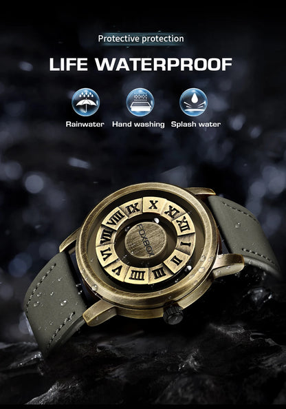 FOXBOX Magnetic Pointer Watch - Creative Scrolling Iron Ball Quartz