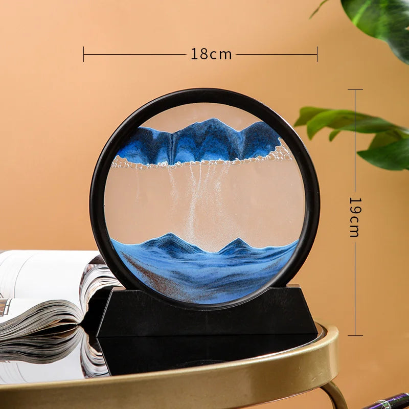 3D Moving Sand Art – Nordic Liquid Hourglass Sandscape Decor