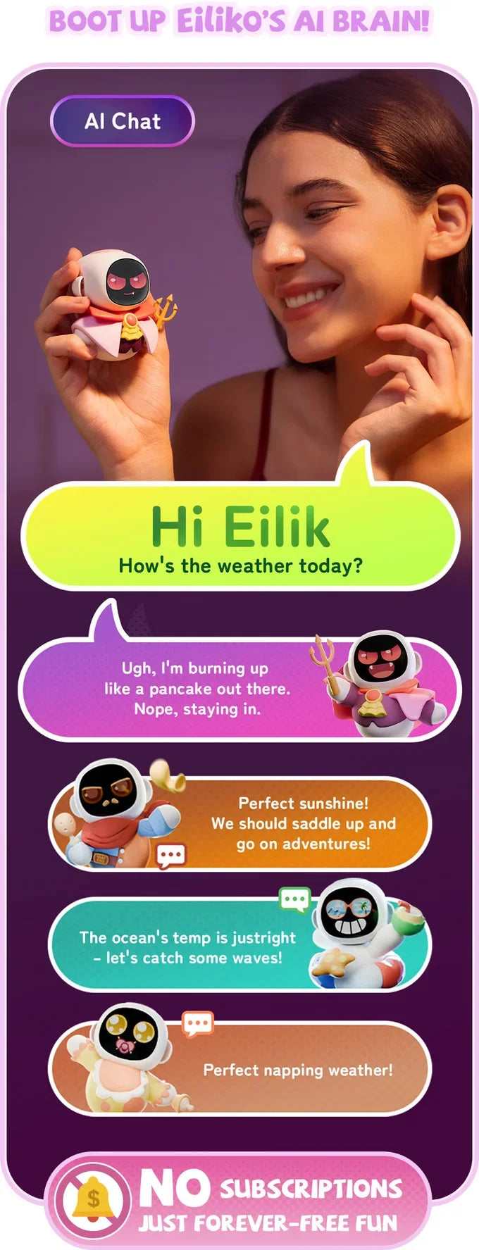 Eiliko Portable Smart AI Robot - Emotional Companion