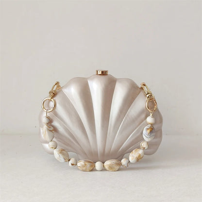 Female Shell Acrylic Box Clutches Lady Gift Evening Bag Party Prom Stones Handbags Luxury Women Wedding Bridal Clutch Purse Bag