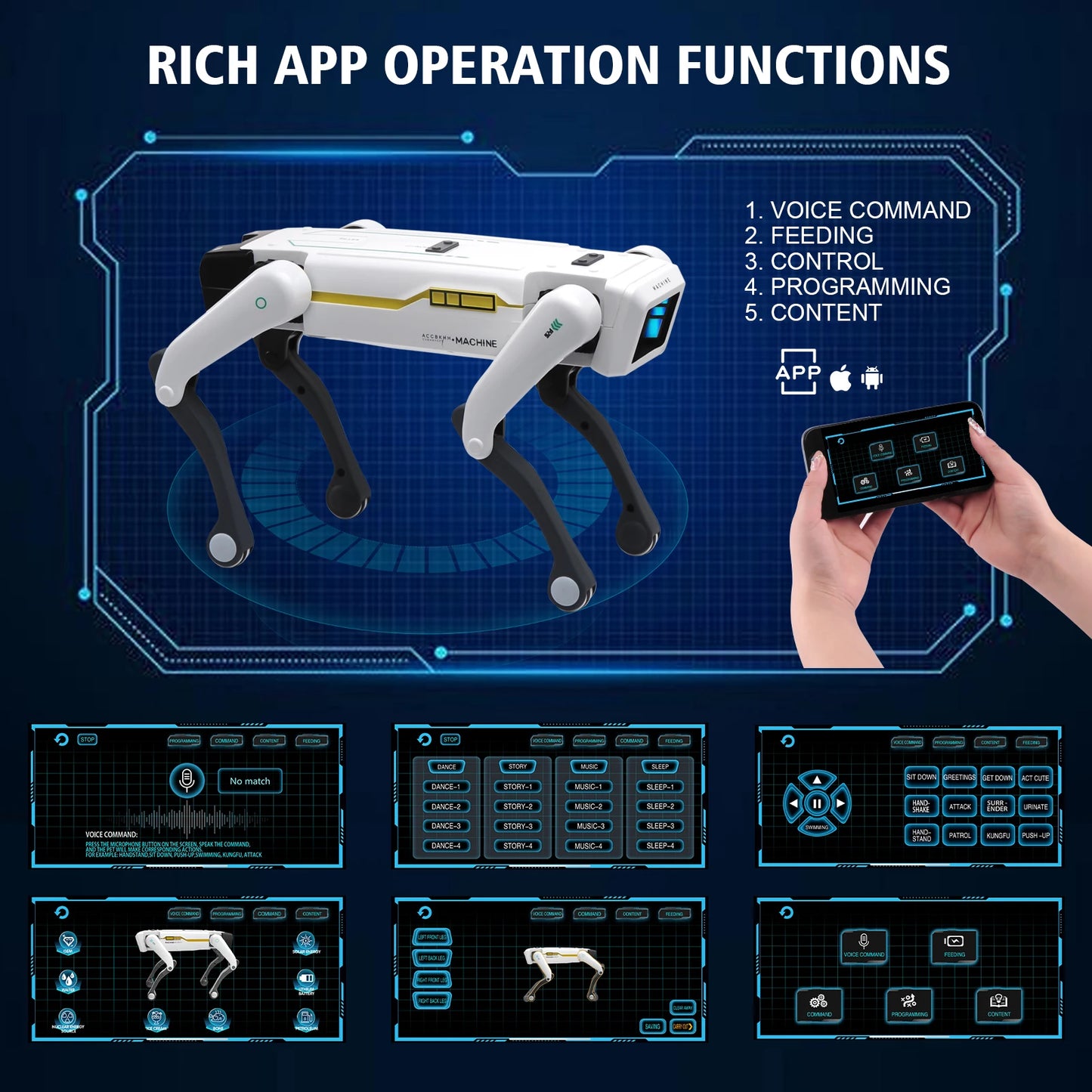 SmartPup AI Robot Dog - Voice Dialogue APP Control Programmable
