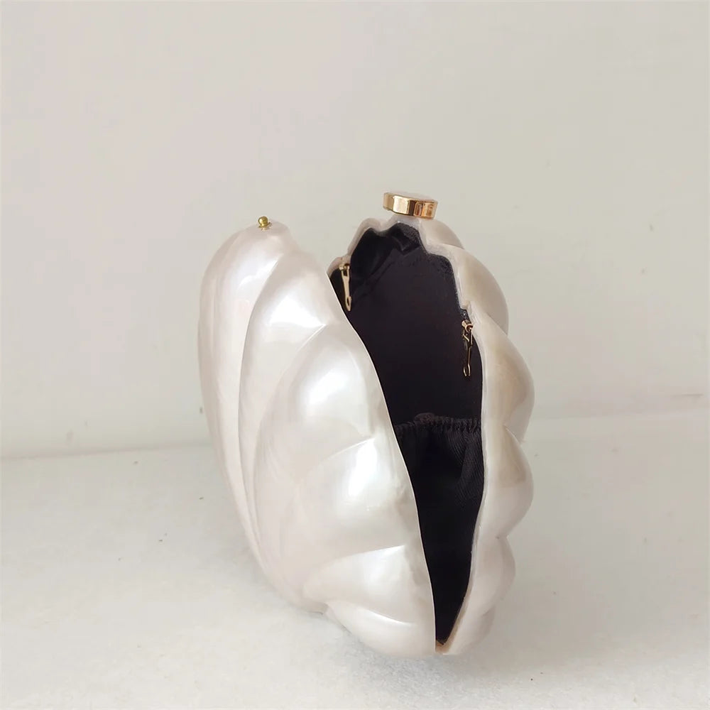 Female Shell Acrylic Box Clutches Lady Gift Evening Bag Party Prom Stones Handbags Luxury Women Wedding Bridal Clutch Purse Bag