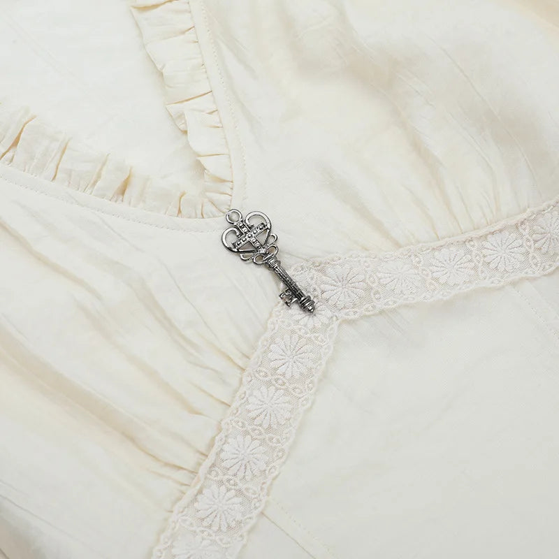 Goth Dark Vintage Fashion Blouses Shirts Women Batwing Sleeve Mall Gothic V-Neck Slim Shirts Tops Embellished Halloween Clothes