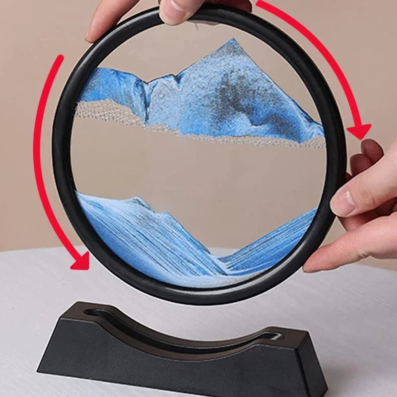 3D Moving Sand Art – Nordic Liquid Hourglass Sandscape Decor