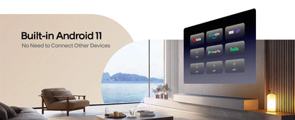 4K Portable Projector – Android 11, 8000 Lumens