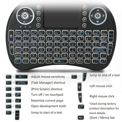 Mini wireless keyboard with touchpad