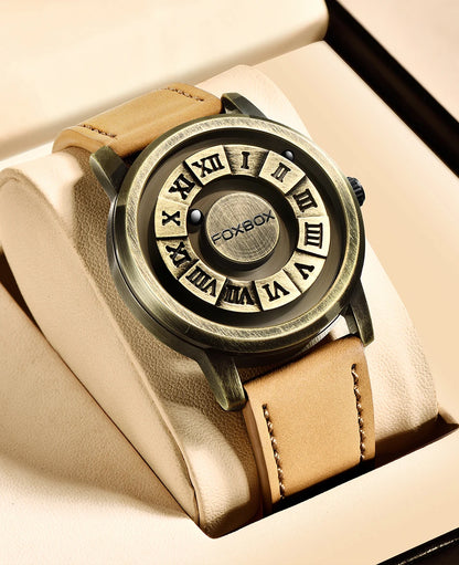 FOXBOX Magnetic Pointer Watch - Creative Scrolling Iron Ball Quartz